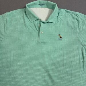 SHIRT GOLF  POLO Draddy MENS XL  SHORT SLEEVE GRN POLKA DOT PERFORMANCE‎ Casual